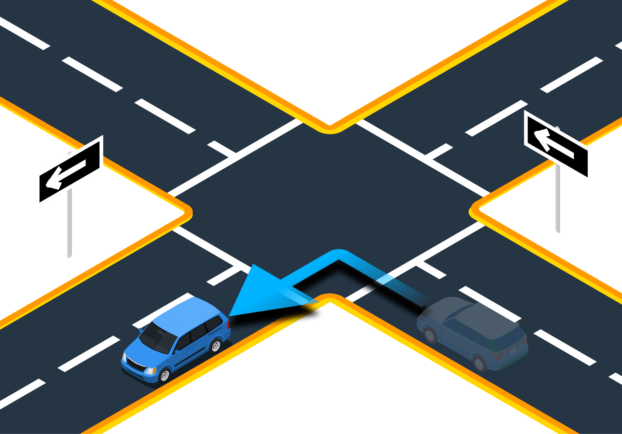 Illustration for: When is it legal to turn left from a one-way street onto another one-way street?