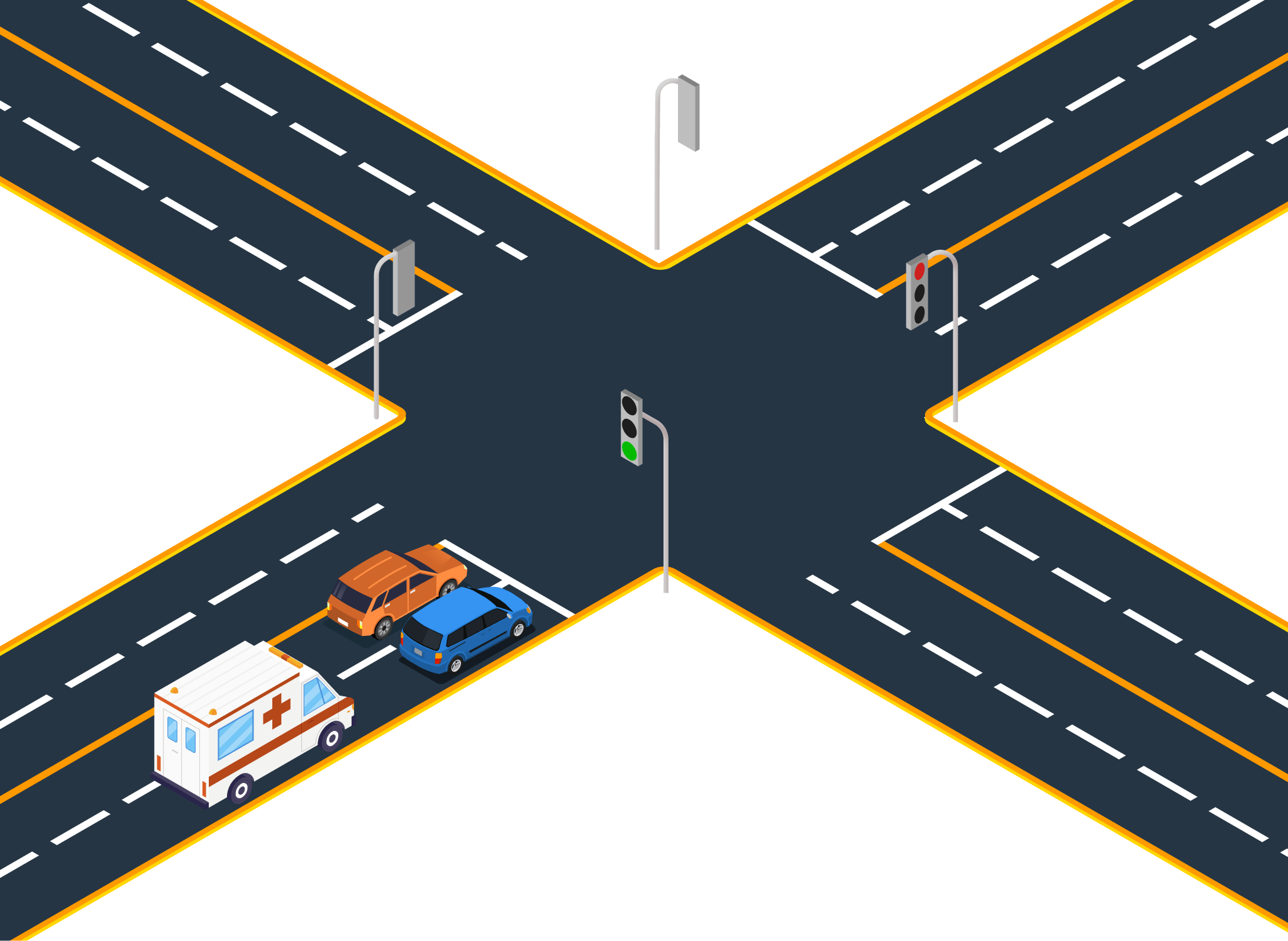 Illustration for: When must you yield to emergency vehicles?