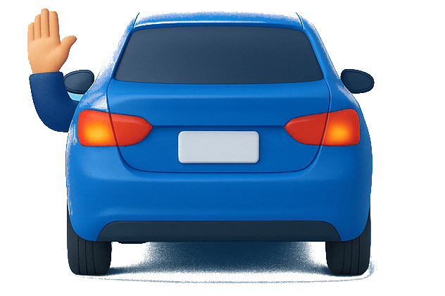 Illustration for: What does this hand signal indicate when used by a driver or bicyclist?