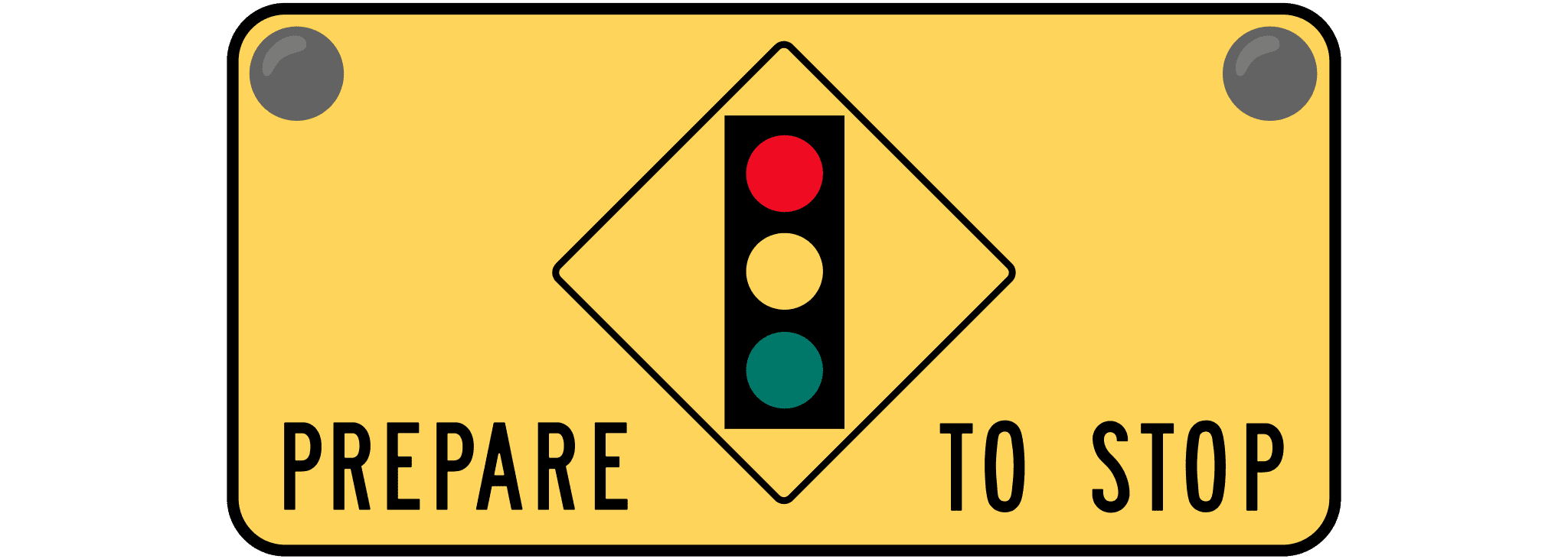 Illustration for: What should you do when the lights on a traffic control signal advance warning sign are flashing?