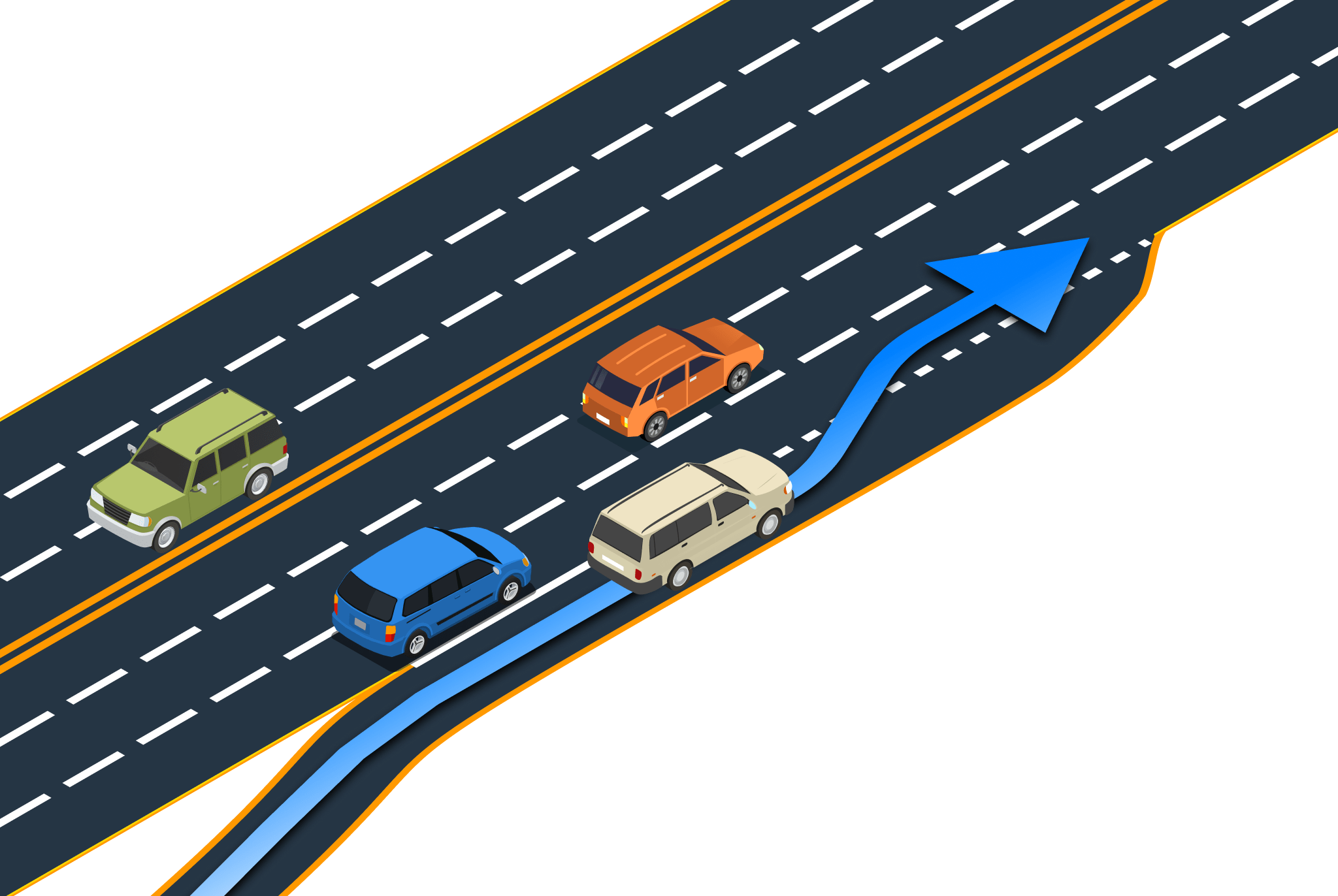 Illustration for: Who has the right-of-way when you are entering an expressway?