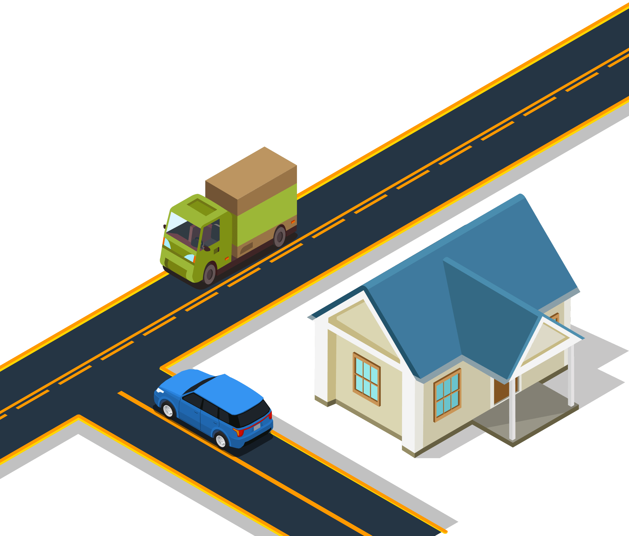 Illustration for: Who must yield when a car enters a public street from a private road or driveway?