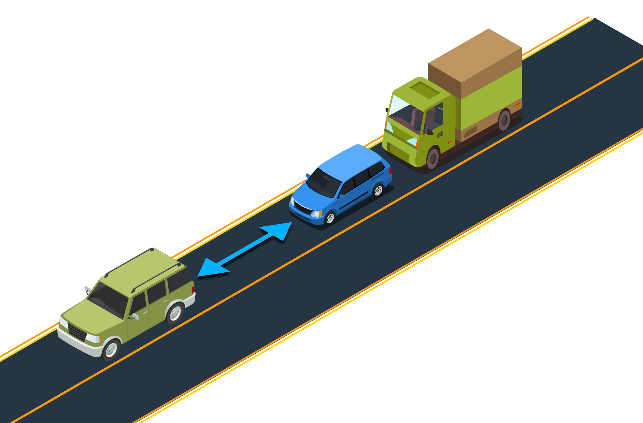 Illustration for: What is the fine for following another vehicle too closely?