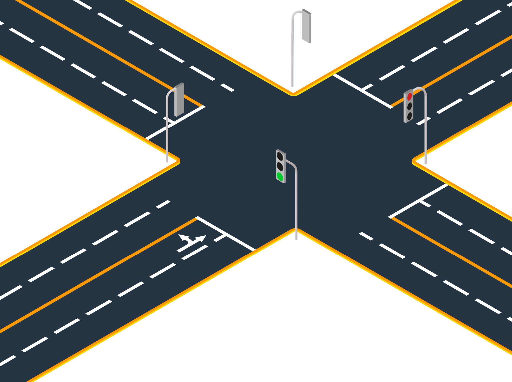 Illustration for: What must you do if a lane has directional arrow markings?