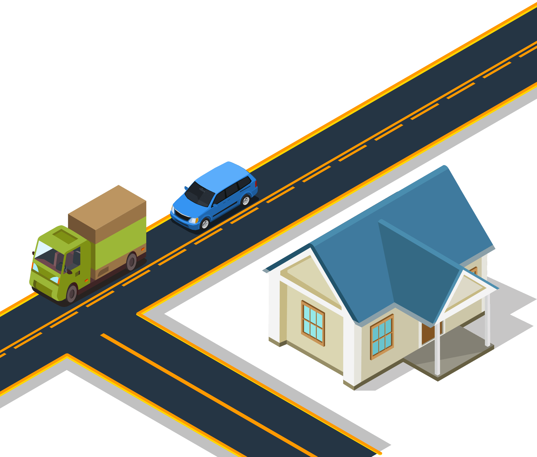 Illustration for: What do solid yellow lines on your side of the road indicate?